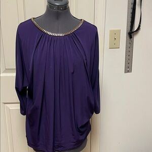 Carmen Marc Valvo Rich Purple Blouse